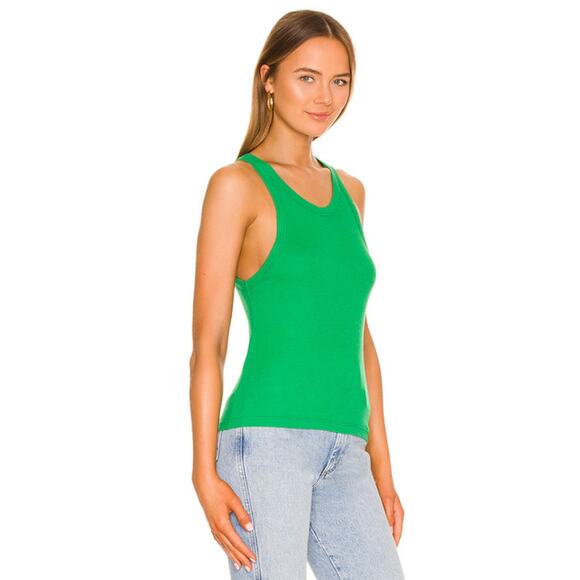 Sundry Womens 1/Small Rib Narrow Tank Top Green Cotton Modal Blend Sleeveless - Picture 1 of 8